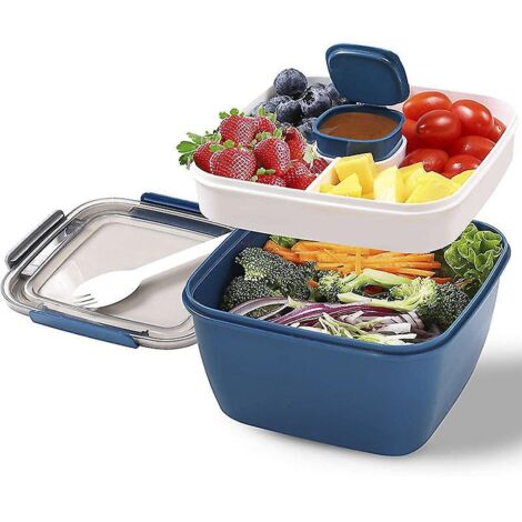 lunch Box Aveccompartiment De Subdivision,boite Repas Adultes/enfants,bento Lunch Box Durable,lunch Box Salade Botes Repas Micro Onde Pour Les Voy (1/5)