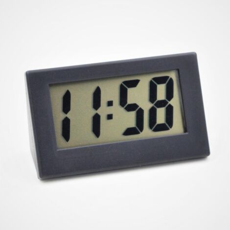 horloge Digitale, Petite Horloge, Mini, Utilisable Comme Horloge De Voiture Ou Horloge De Table, 5,6x 3 Cm, Noir, Revtement En Caoutchouc (1/5)