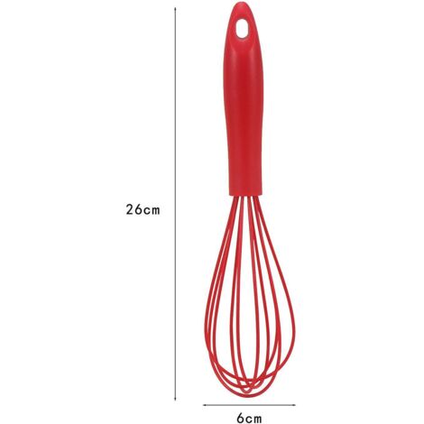 batteur D'oeufs En Silicone Rouge Agitateur Manuel (1/5)
