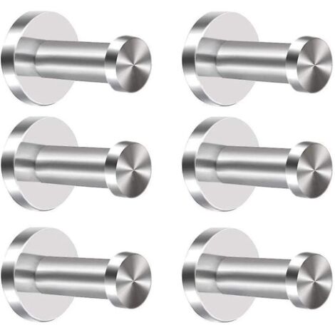 lot De 6 Crochets En Acier Inoxydable Pour Manteaux, Crochets Muraux Pour Porte-serviettes En Chrome (1/5)