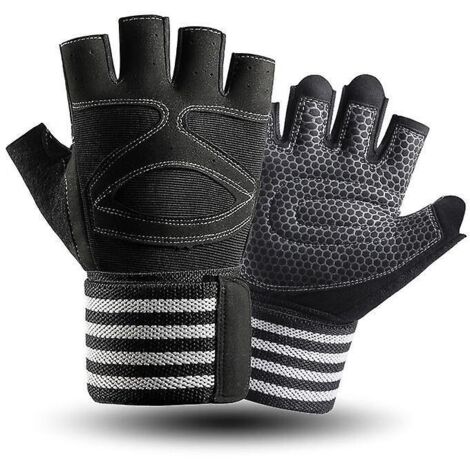 une Paire De Gants De Fitness Blancs L Respirants Pour Hommes Et Femmes. Protection Complte De La Paume Pour L'haltrophilie, L'entranement, Le Fit (1/5)