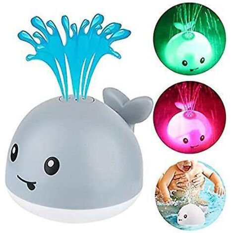 (une Baleine Gris)jouet De Bain Et Piscine Pour Bb, Baleine Jet Avec Led (1/5)