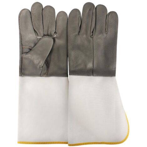 gants De Jardinage En Cuir Noir Monobloc Pour Homme Et Femme - Gants Anti-pines Avec Poignets Extra Longs Et Paumes Et Bouts Des Doigts Renforcs (1/5)