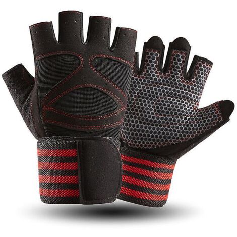 une Paire De Gants De Fitness Respirants Xl Rouges Avec Support De Dragonne Pour Hommes Et Femmes, Protection Complte De La Paume Pour L'haltrophi (1/5)