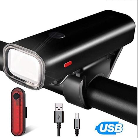 un Ensemble De Phares De Vlo Noirs Phares Feux Arrire Phares De Charge Usb Quitation Blouissement Feux De Vlo De Montagne Queue De Vlo (1/4)
