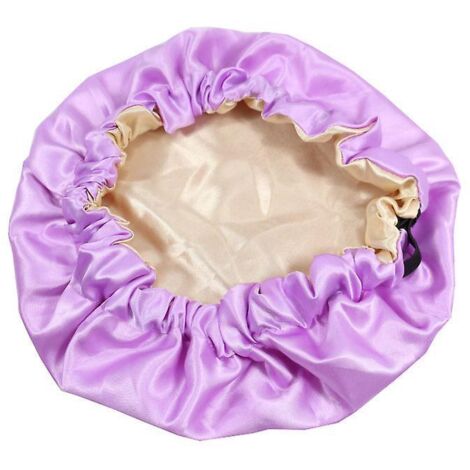 imitation De Soie Ajustement Boucle Sleep Cap (violet), Lastique Large Bande Sleep Cap Enfants Hair Care Cap (1/5)