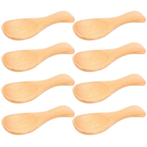 8 Cuillères à Sel en Bois Massif - Petites Cuillères à Épices pour Condiments (1/5)