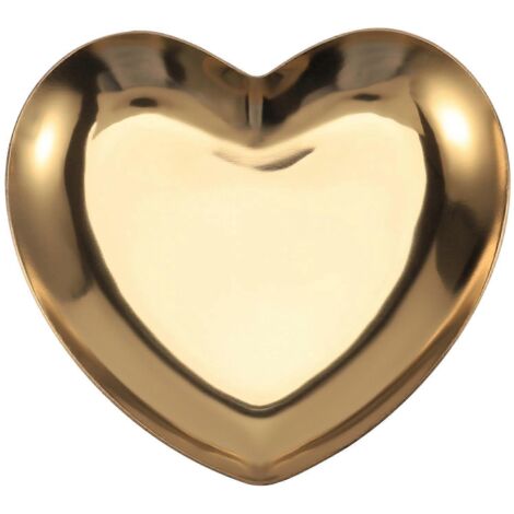 Plateau de Service Cœur pour Bijoux en Métal Doré - Rangement Élégant (1/5)