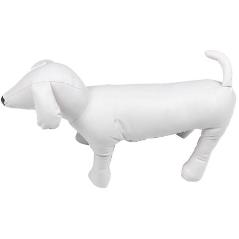Mannequin Chien en Cuir Debout Jouet Blanc Taille L (1/5)