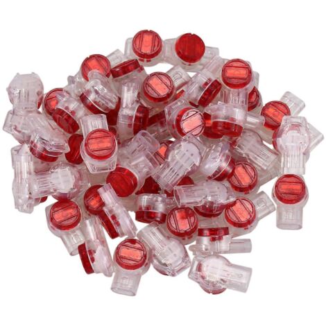 55 Pièces Connecteurs UR en Gel 3 Ports pour Câbles Électriques Rouge+Transparent (1/5)