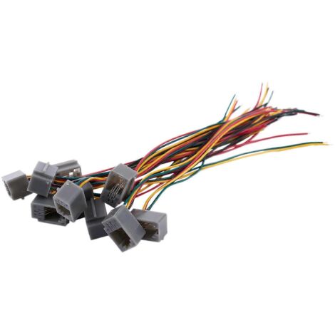 10 Pièces Connecteur RJ9 Femelle Téléphone 4P4C avec 4 Fils 8cm - Adaptateur (1/5)