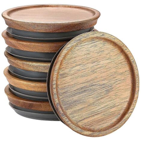 Lot de 6 couvercles en bois scellés pour bocaux, diamètre 89 mm, étanches et durables. (1/5)