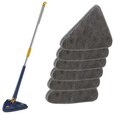 Balai Triangle 360° Rotatable et Réglable, pour Nettoyage Sec et Humide, Bleu (1/5)