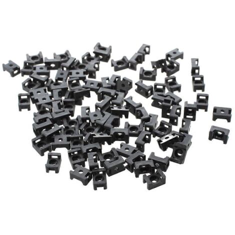 Support de serre-câble noir 4,5mm, type selle, 100 pièces pour fixation de câbles (1/5)