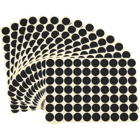 Étiquettes adhésives rondes 19mm, autocollantes codes noires pour marquage (1/5)