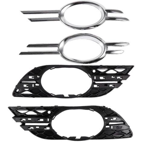 4Pcs Couvre-Joints Phares Anti-Brouillard Pare-Chocs Avant Chromé Gauche Droite (1/5)