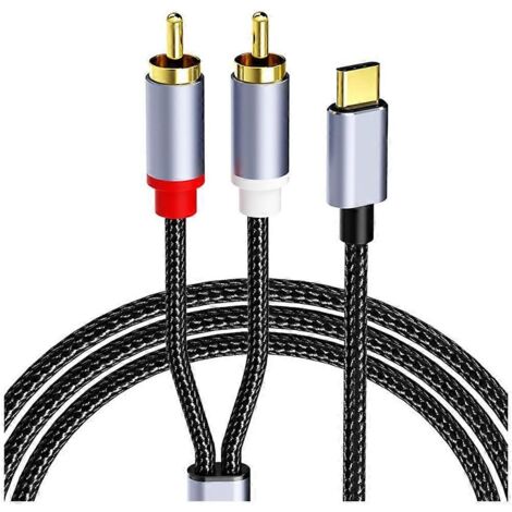 Câble Audio USB-C vers 2 RCA - Adaptateur Type-C pour Enceintes - 1 Mètre (1/5)