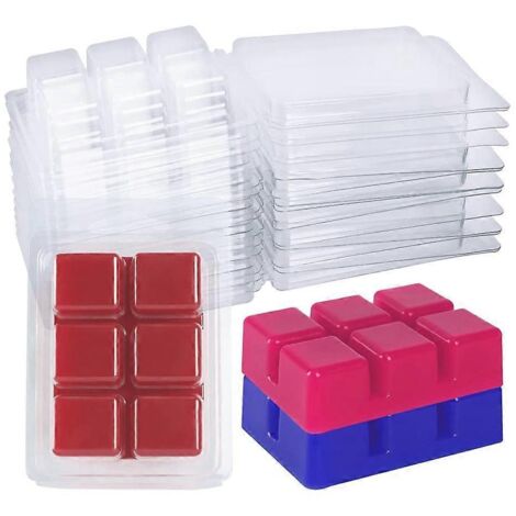 100 Packs Barquettes à Cire Parfumée, Coques Plastiques Transparentes Vides Carrées (1/5)