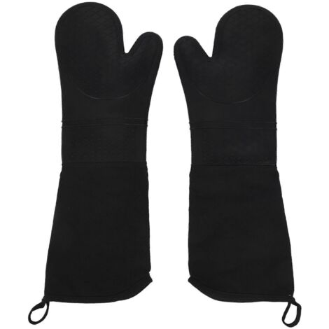 Gants de cuisine en silicone résistants à la chaleur, longueur coude (1/5)