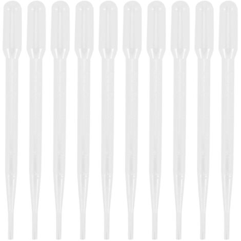 10 Pipettes en Plastique Jetables avec Graduations pour Transfert de Liquides