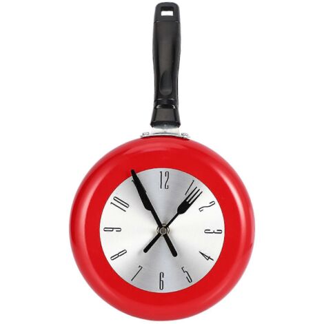 Horloge Murale Design Poêle à Frire Métal 8 Pouces, Décoration Cuisine Moderne (1/5)