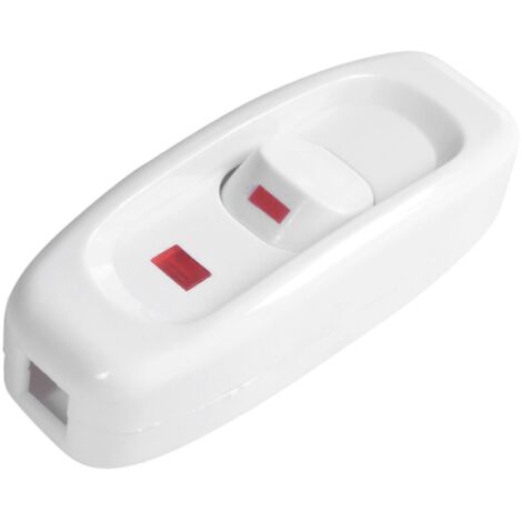 Interrupteur de lampe en ligne compact en plastique blanc -- (1/5)