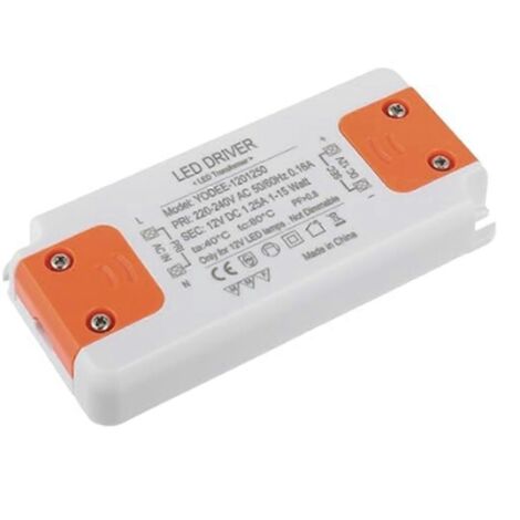 Transformateur basse tension 12 V 15 W pour LED, alimentation silencieuse pour circuit intégré LED. (1/5)