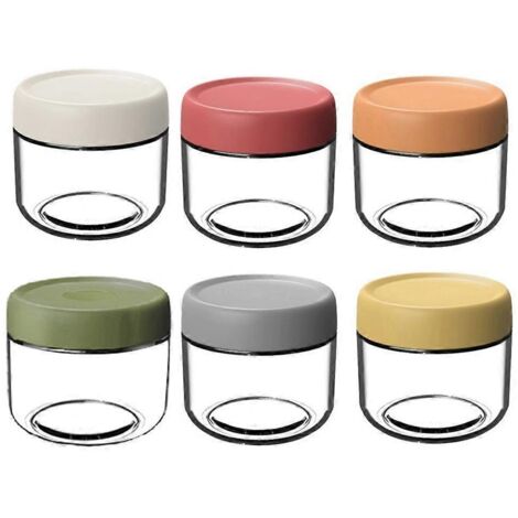 Bocaux en verre pour porridge du lendemain avec couvercles aux couleurs vives 300 ml (1/5)