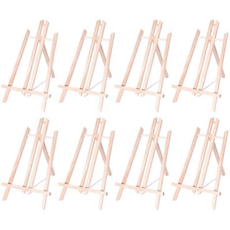 Lot de 8 chevalets en bois, supports pour toiles de peinture, pour étudiants et écoles. (1/5)