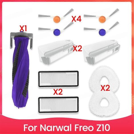 Pour balai-serpillière Narwal Freo Z10, rouleau principal, brosse latérale, filtre HEPA -- (1/5)