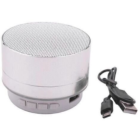 Mini enceinte Bluetooth sans fil Super Bass Gris argenté-- (1/5)