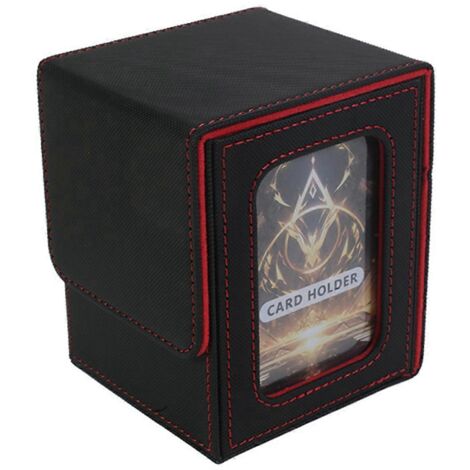 Boîte de rangement pour plus de 100 cartes de jeu - Noir et rouge - (1/5)