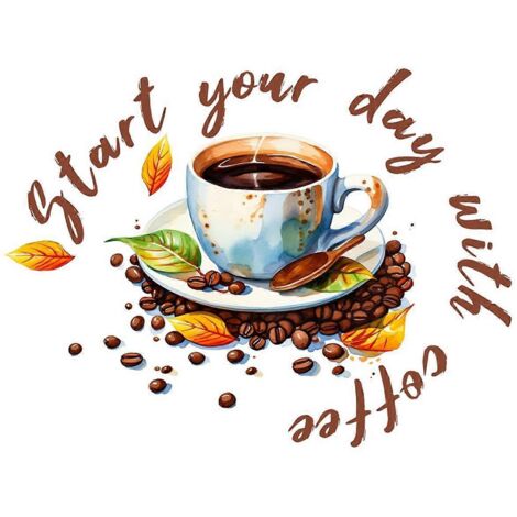 Stickers muraux tasses de café pour décoration de fond de restaurant --- (1/5)