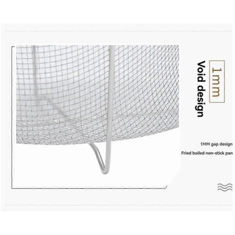 Panier à friture pliable en maille, récipient de 7 pouces, panier à friture profond pliable -- (1/5)