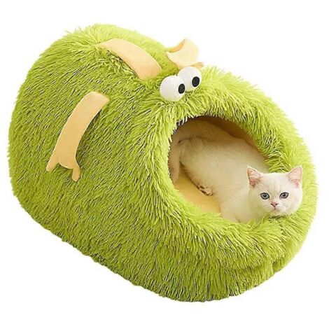 Lit-grotte pour chat, maison pour animaux de compagnie, coussin de couchage confortable pour chaton --- (1/5)