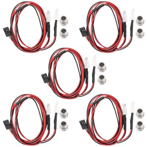 Lot de 5 phares LED 5 mm (2 pièces) pour voiture de drift miniature 1/10, multicolores. (1/5)