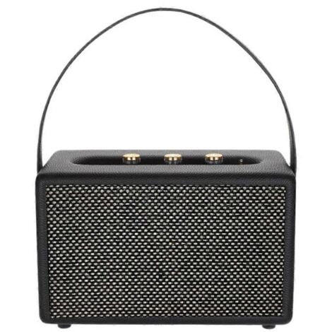 Enceintes Bluetooth portables sans fil professionnelles vintage USB-Noir- (1/5)