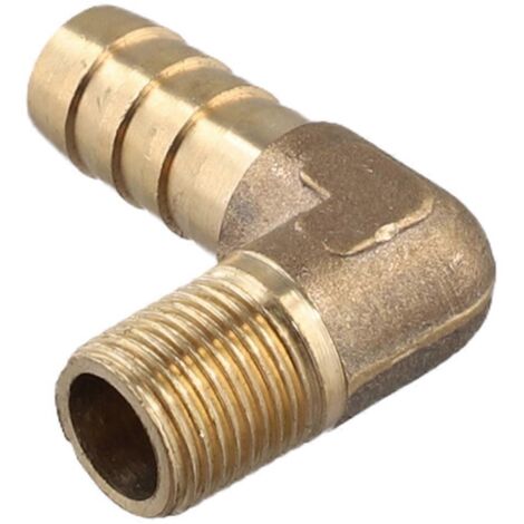 Raccord coudé à 90° en laiton, filetage mâle 3/8", tuyau de 8 mm - (1/5)