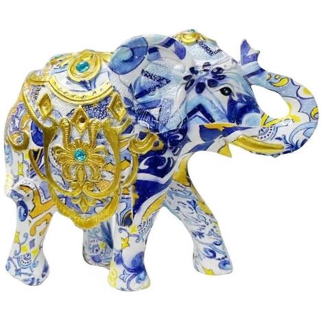Statue d'éléphant décorative, figurines ornementales sophistiquées en résine -- (1/5)