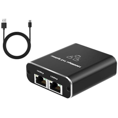 Répartiteur réseau 1000 Mbps pour 2 PC/ordinateurs portables, répartiteur RJ45 (1/5)