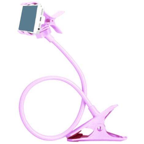 Support de téléphone portable flexible et réglable avec pince rose --- (1/5)