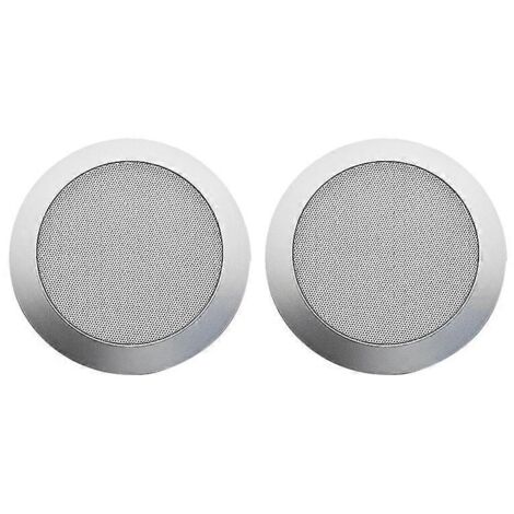 Grille de haut-parleur de plafond, grille de haut-parleur audio encastrée de 4 pouces (argentée) -- (1/5)