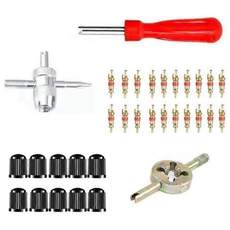 Outil d'extraction de valve de pneu à poignée fendue pour voiture et vélo -- (1/5)