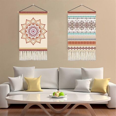 Tapisserie murale bohème imprimée, décoration murale pour chambre A-- (1/5)