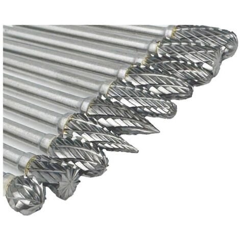 Jeu de 10 fraises en carbure compatibles avec les embouts pour outils rotatifs de 1/8 pouce. (1/5)