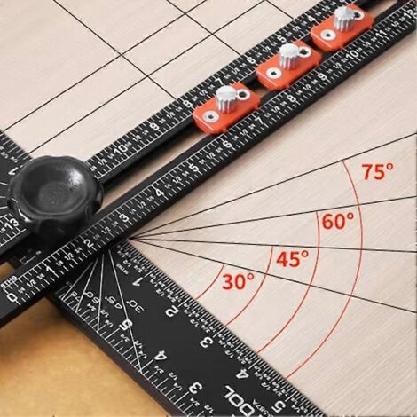 Règle d'angle de haute précision pour le travail du bois, outil de traçage et de marquage --- (1/5)