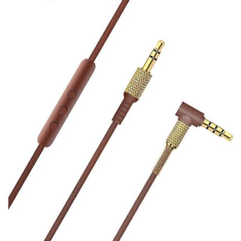 Câble audio de remplacement à ressort mâle-mâle 3,5 mm (marron) (1/5)