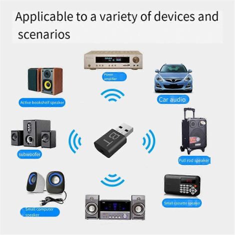 Lot de 3 émetteurs-récepteurs audio Bluetooth 5.0 USB 2 en 1 (1/5)