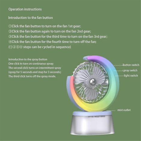 Ventilateur LED portable silencieux à piles C-- (1/5)