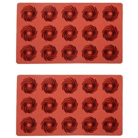 Moules à gâteaux en silicone en forme de mini spirale, 15 cavités, lot de 2 (1/5)